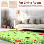 Whimsical Garden Bugs Blossoms Rug
