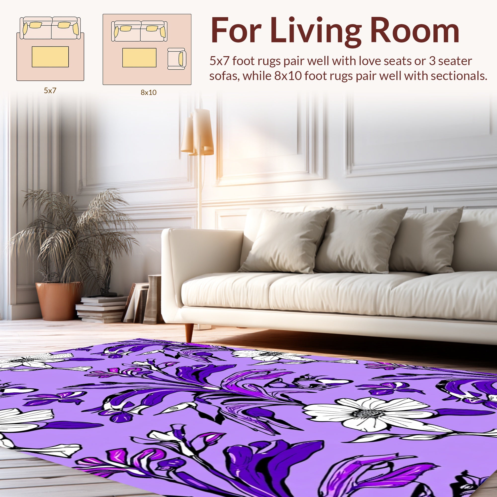 Bold Abstract Floral Art Rug
