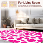 Vibrant Pink Flower Pattern Rug