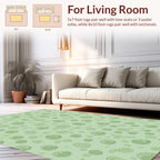 Green Abstract Droplet Pattern Rug