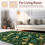 Emerald Garden Insect Floral Pattern Rug