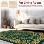 Golden Scroll Floral Pattern Rug