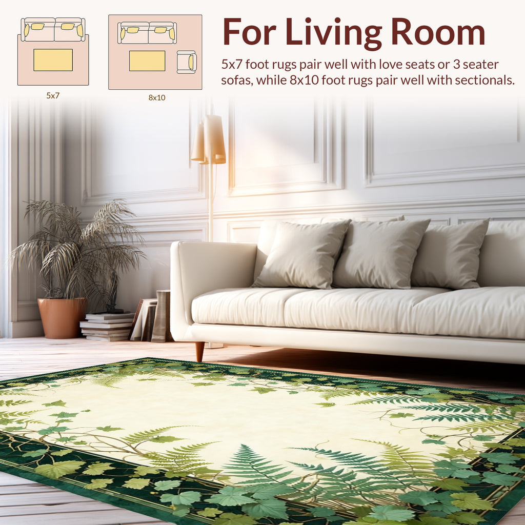Forest Vine and Fern Border Rug