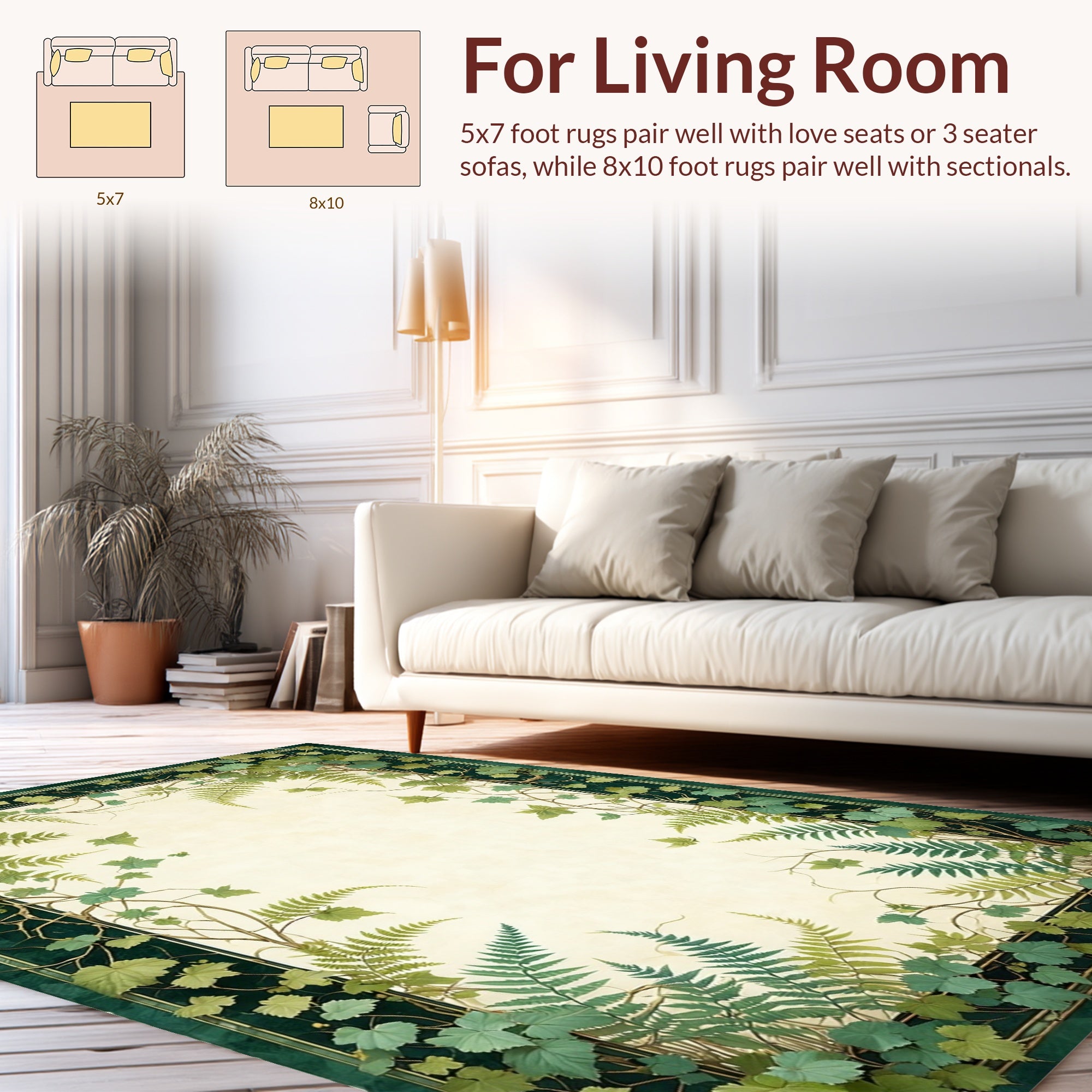 Forest Vine and Fern Border Rug