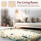 Vintage Birds Blossoms Nature Pattern Rug