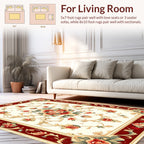 Intricate Floral Scrollwork Cream Rug