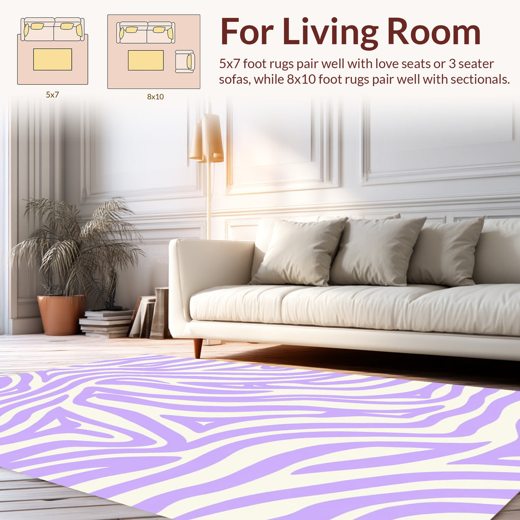 Lavender Animal Print Pattern Rug