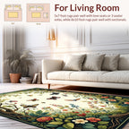 Whimsical Garden Butterflies Blooms Rug