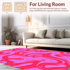 Pink And Red Swirl Pattern Rug