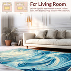 Ocean Swirls Waves Dynamic Design Rug