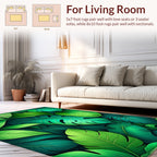 Lush Tropical Leaves Pattern Rug