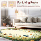 Whimsical Butterflies And Floral Garden Design Rug