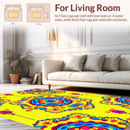 Vibrant Floral Medallion Pattern Rug