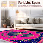 Vibrant Fan Art Deco Tropical Design Rug