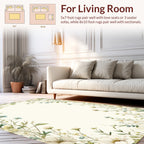 Whimsical Floral Vines Botanical Pattern Rug