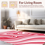 Crimson And Pink Swirl Pattern Rug