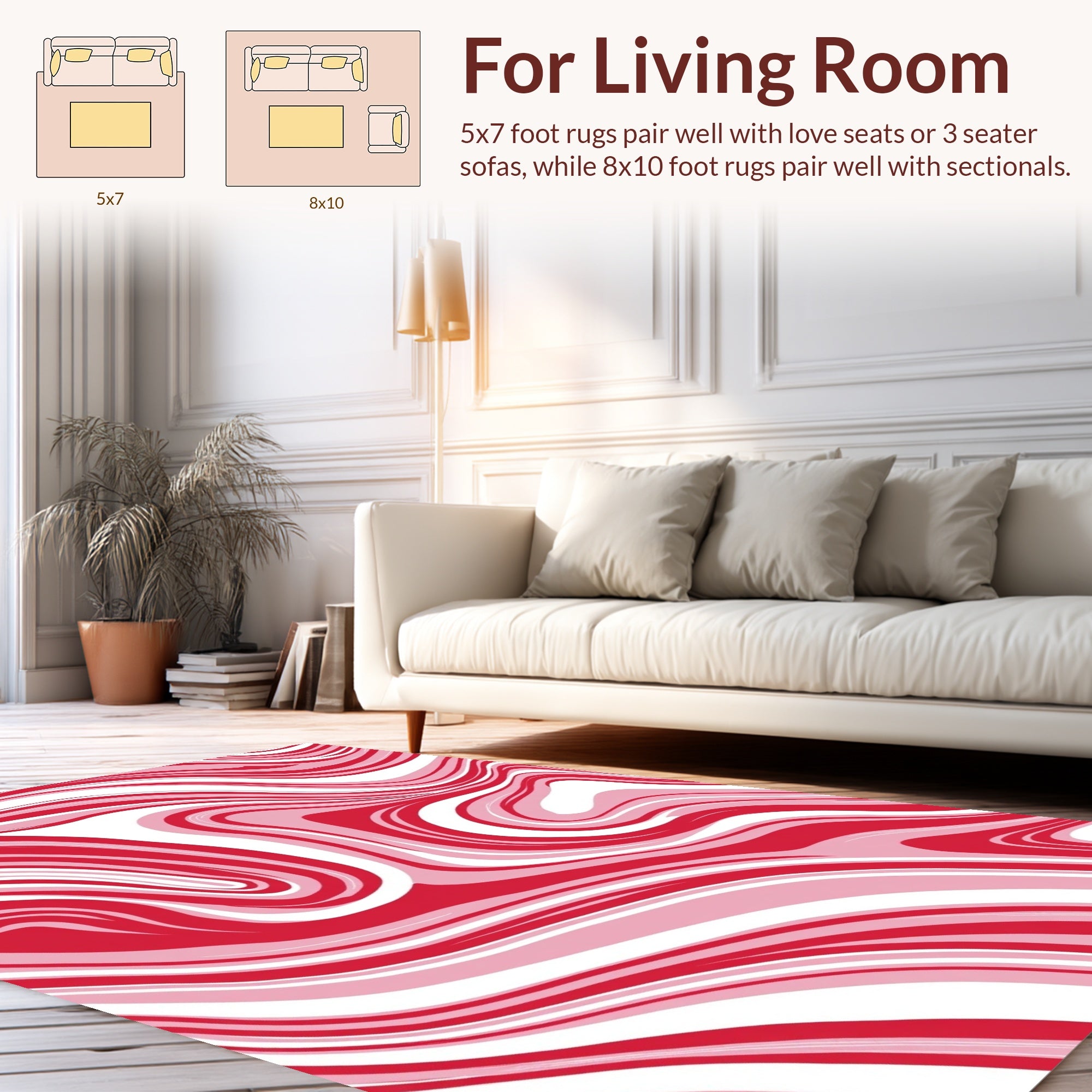 Crimson And Pink Swirl Pattern Rug