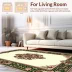 Intricate Floral Scrollwork Border Design Rug