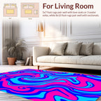 Vivid Blue Pink Swirl Pattern Rug