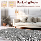 Trippy Black White Wavy Lines Rug