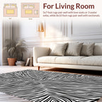 Bold Black White Swirl Pattern Rug