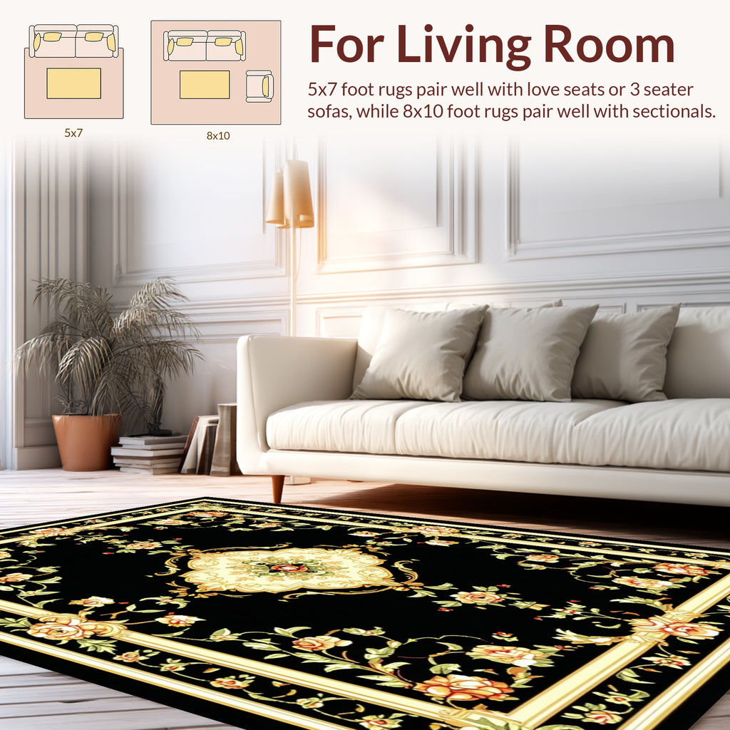 Classic Floral Vine Accent Rug
