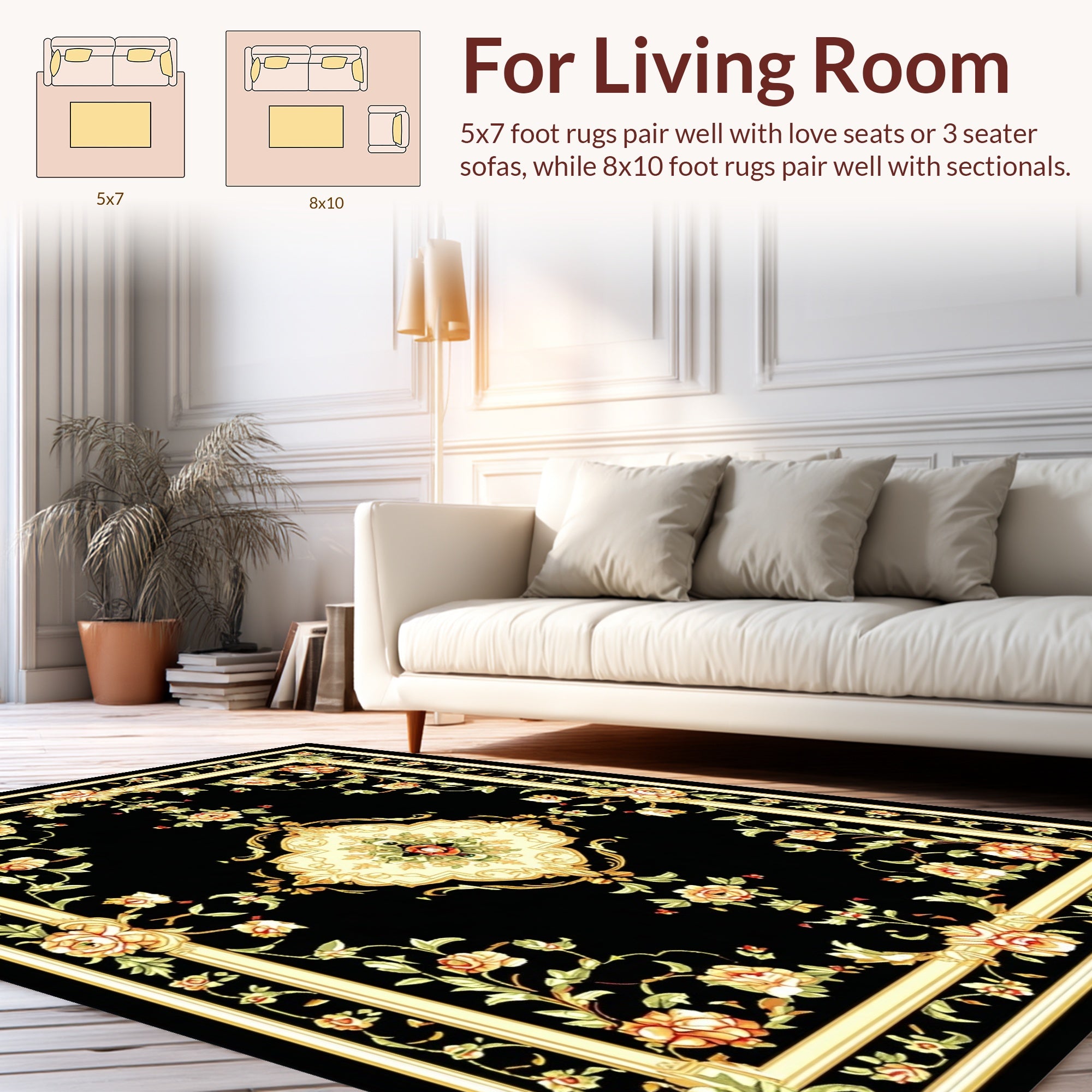 Classic Floral Vine Accent Rug