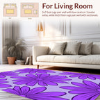 Purple Daisy Outline Graphic Pattern Rug