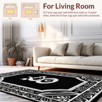 Monochrome Intricate Floral Border Rug