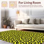 Bold Yellow Black Spot Pattern Rug