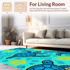 Ocean Turtle Coral Pattern Design Rug