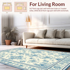 Classic Blue Floral Ornamental Rug