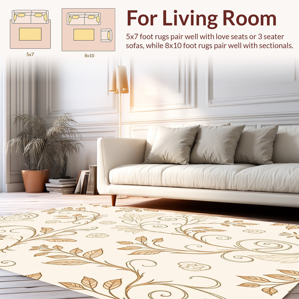 Vintage Floral Vine Scroll Pattern Rug