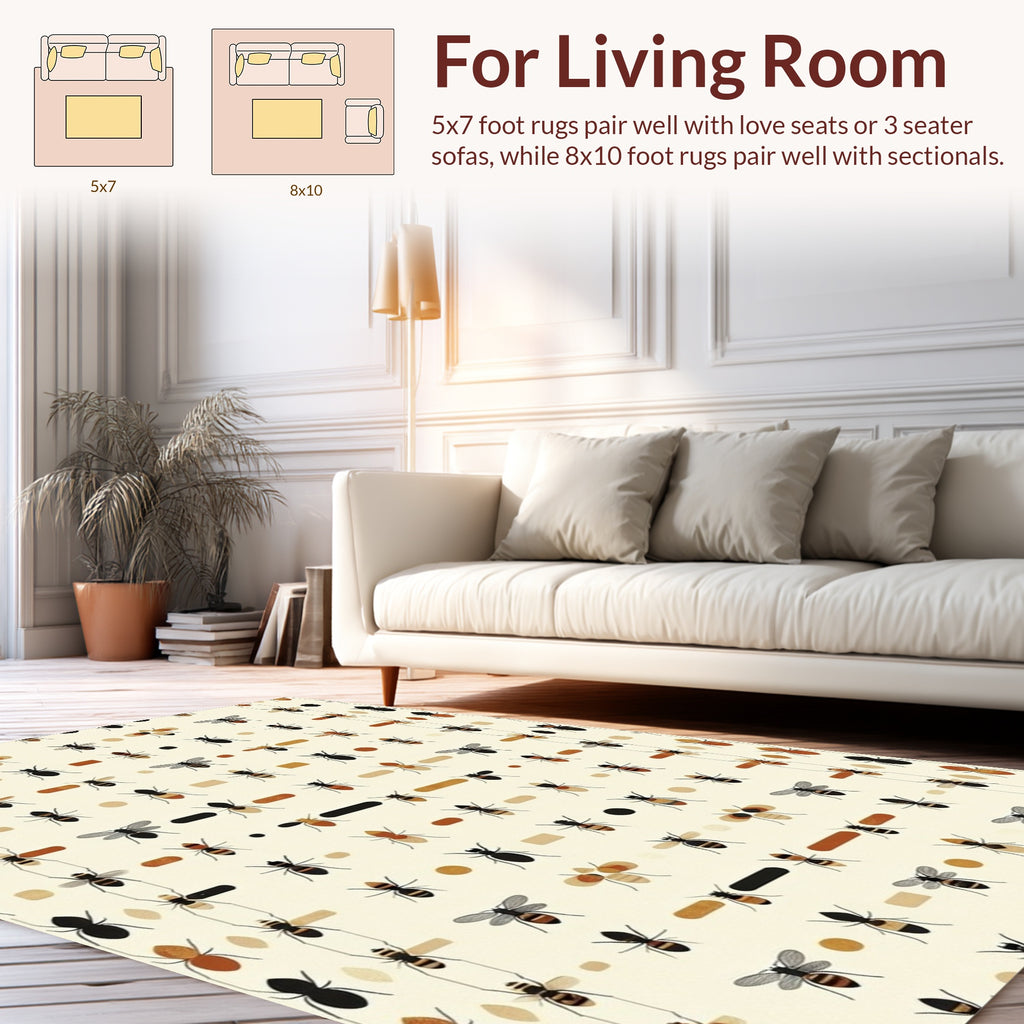 Insects Dots Patterned Design Rug
