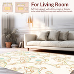 Whimsical Figures On Cream Background Rug