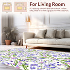 Loose Floral Sketch With Purple Accents Rug