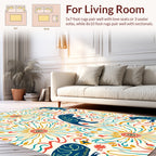 Dinosaur Floral Abstract Art Rug