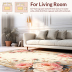 Elegant Floral Branches Pink Rose Rug