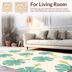 Teal Petal And Fern Pattern Rug