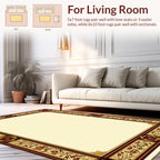 Floral Border With Red Gems Rug