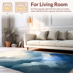 Dreamy Sky Blue Clouds Rug