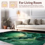 Ethereal Green Cosmic Landscape Rug