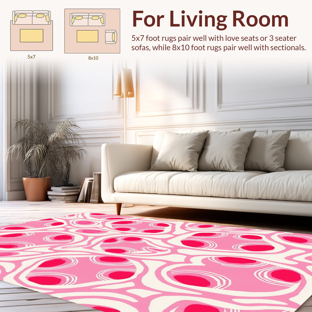 Pink Organic Dot Pattern Rug