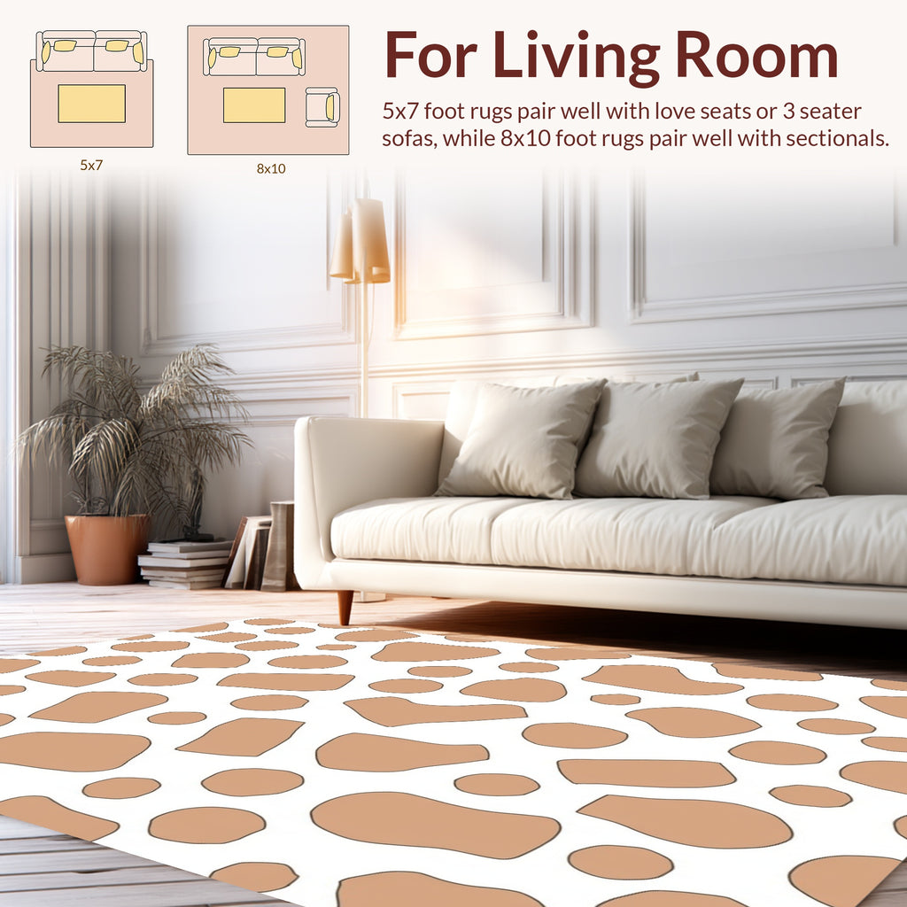Brown White Organic Polka Dot Rug