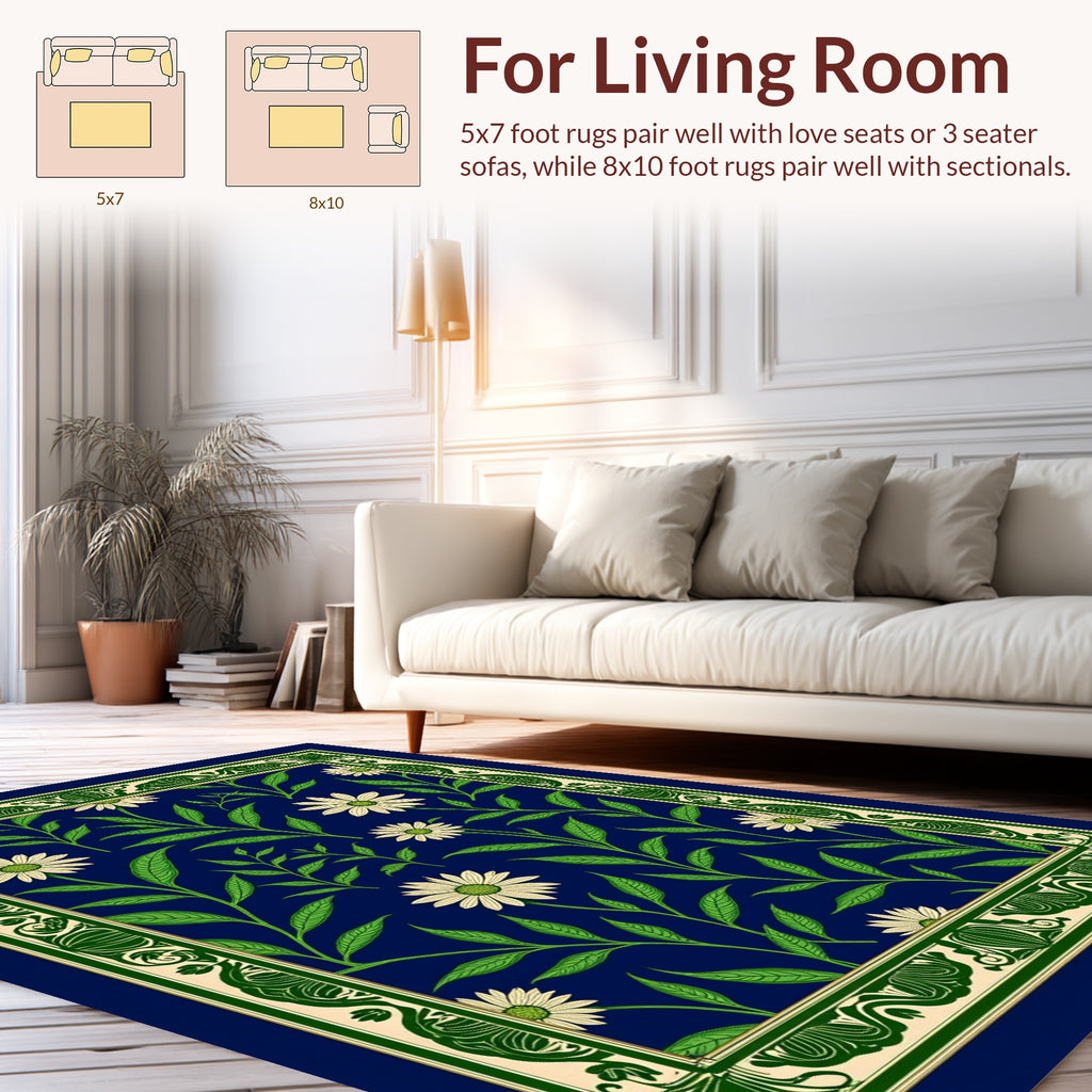 Art Nouveau Floral Vine Pattern Rug