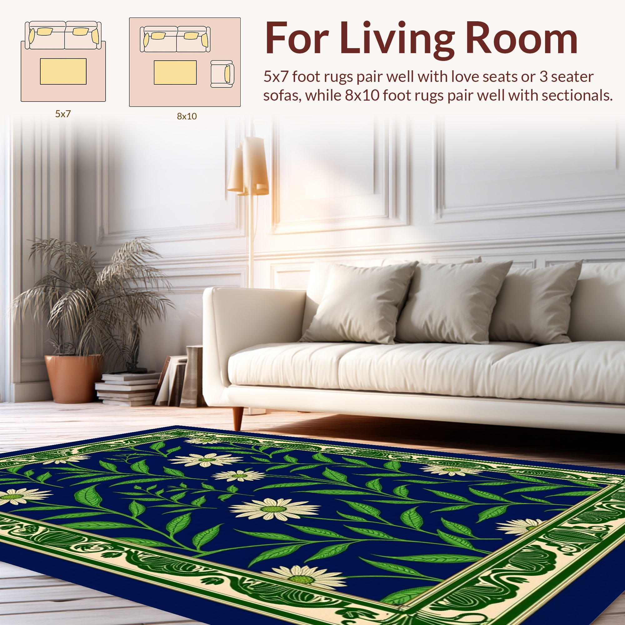 Art Nouveau Floral Vine Pattern Rug