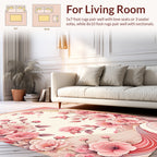 Delicate Pink Blossom Floral Pattern Rug