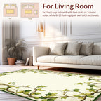 Vines And Green Leaves Botanical Pattern Rug