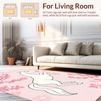 Graceful Horse and Cherry Blossom Design Rug