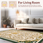 Elegant Gold Vine Floral Pattern Rug